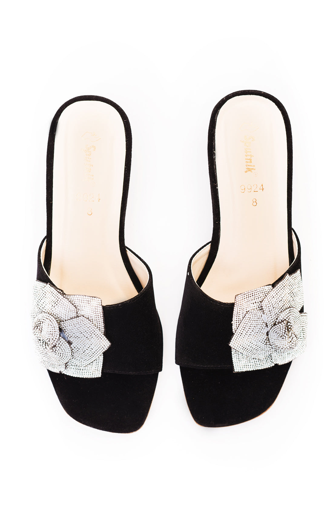 Black Champion Suede Fancy Slipper J02403/2SC