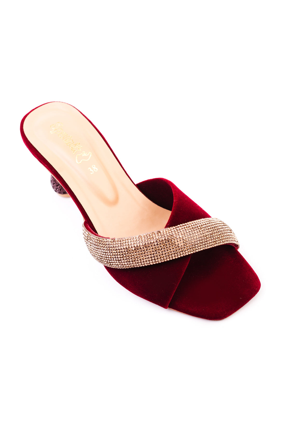 Maroon Suede Fancy Slipper J02428/17s