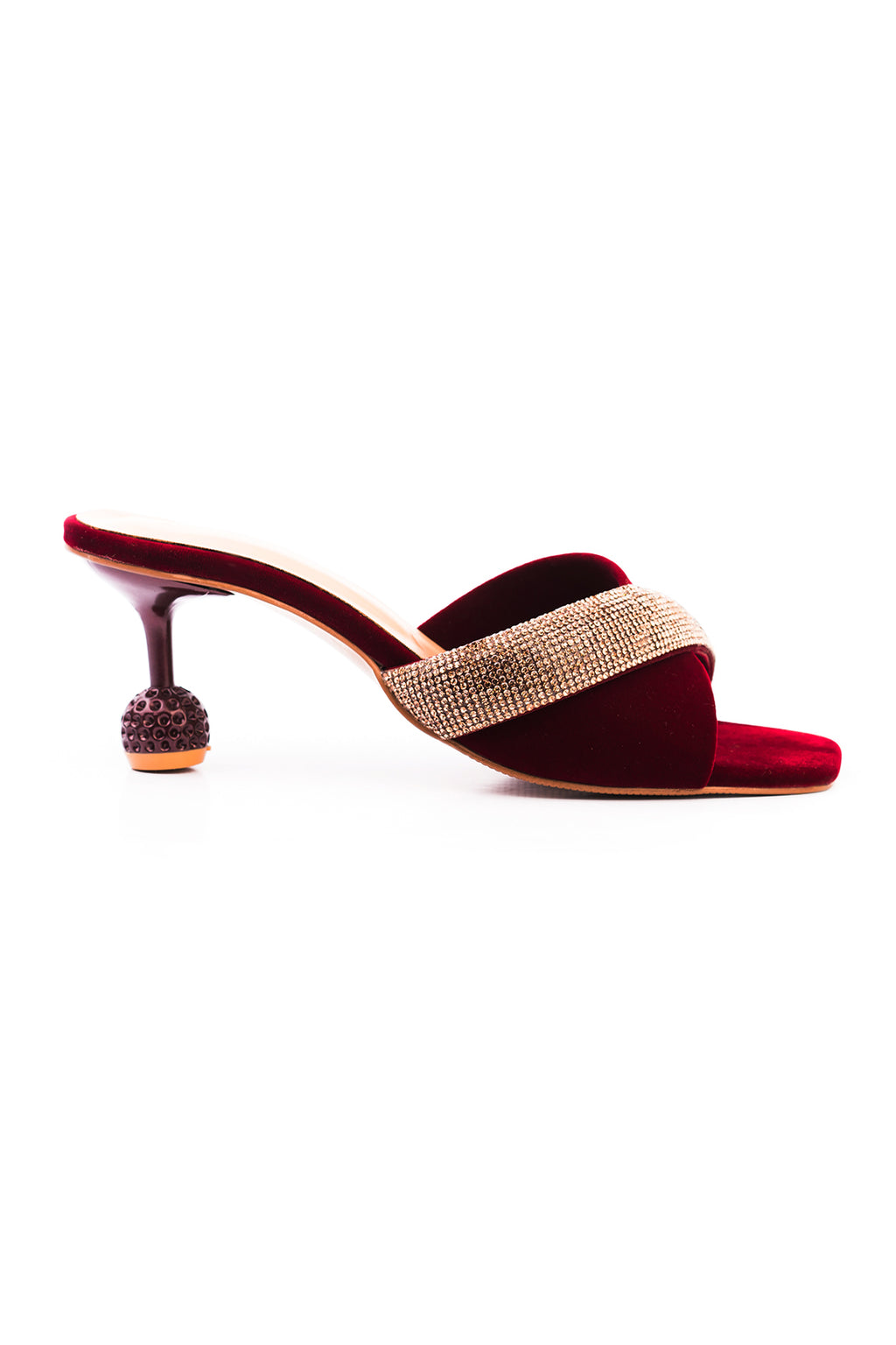 Maroon Suede Fancy Slipper J02428/17s