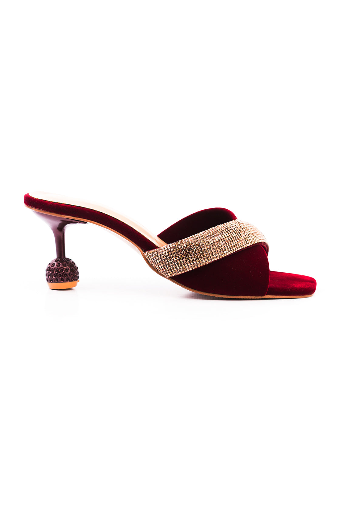 Maroon Suede Fancy Slipper J02428/17s