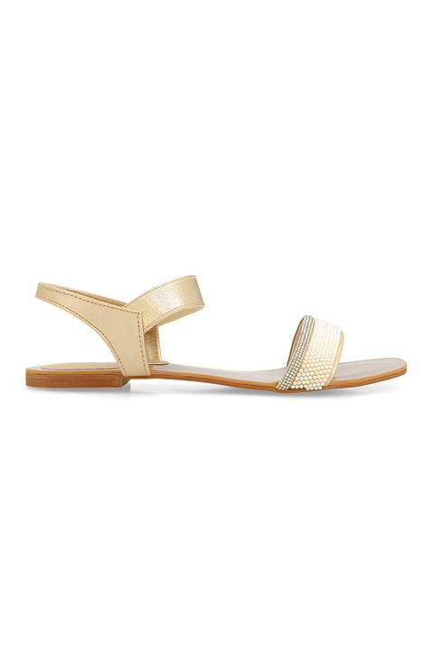 Golden Flat Sandal J03153/011