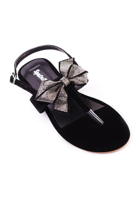 Black Suede Flat Sandal J03160/2s0