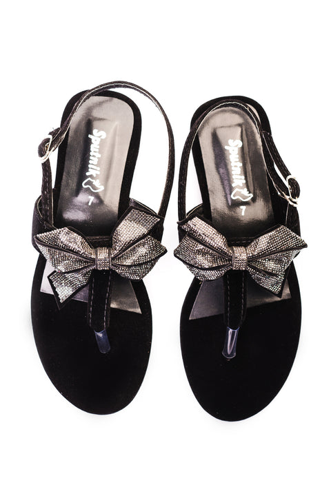 Black Suede Flat Sandal J03160/2s0