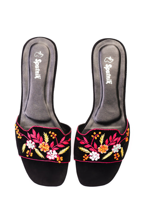 Black Multi Flat Slipper J03258/245