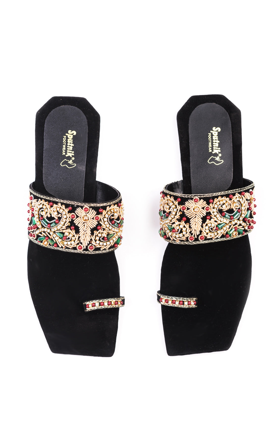 Black Multi Flat Slipper K02166/245