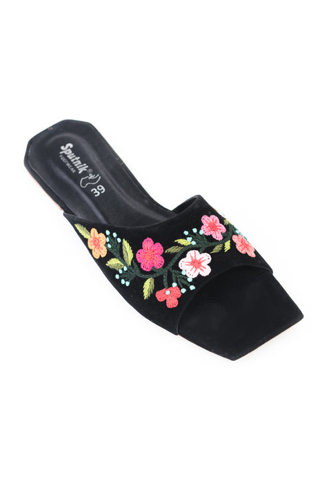 Black Suede Slipper K02181/2s0