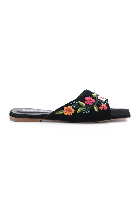 Black Suede Slipper K02181/2s0