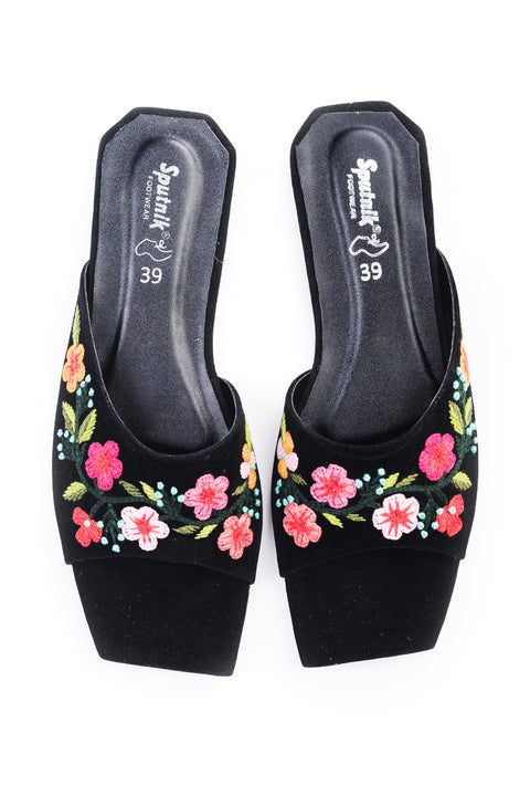 Black Suede Slipper K02181/2s0
