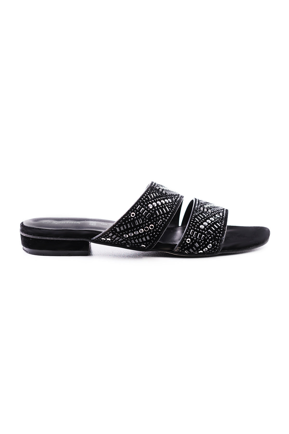 Black Suede Flat Slipper K02223/2s0