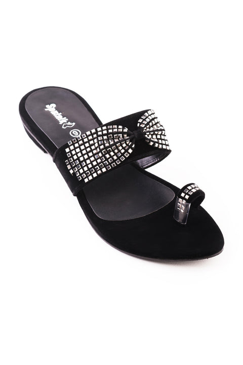 Black Flat Slipper K02233/002