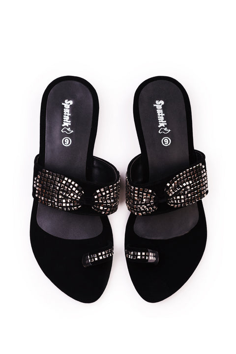 Black Flat Slipper K02233/002