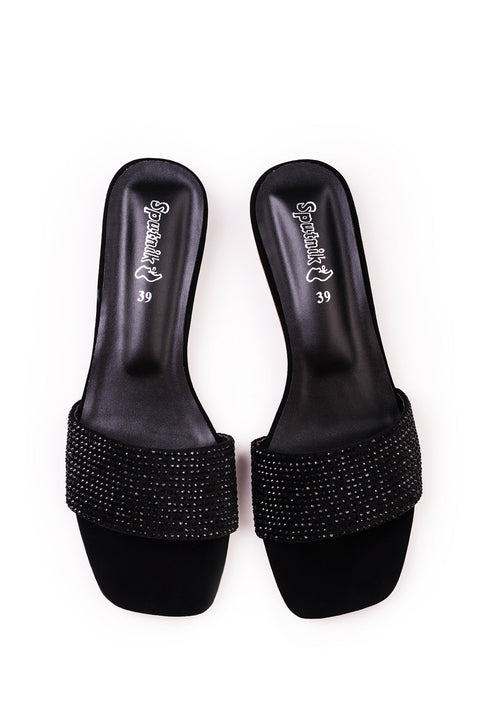 Black Suede Flat Slipper K02255/2s0