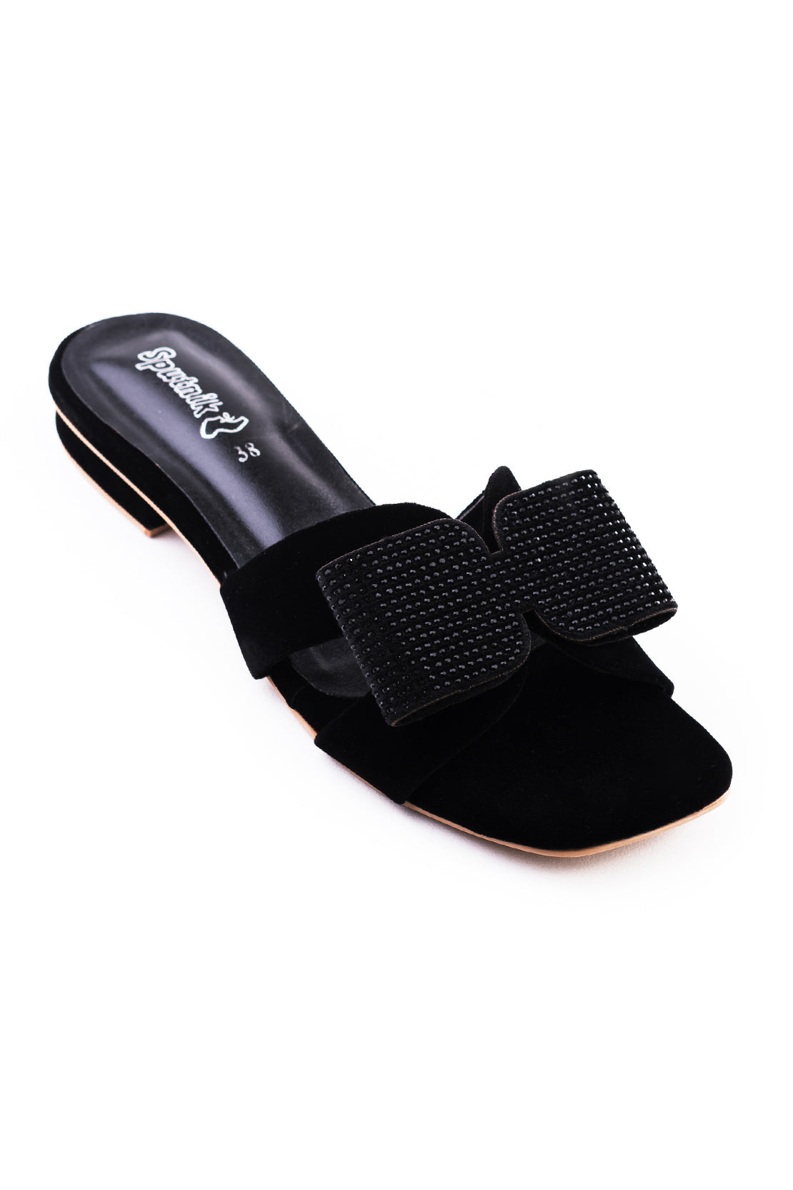 Black Suede Flat Slipper K02256/2s0