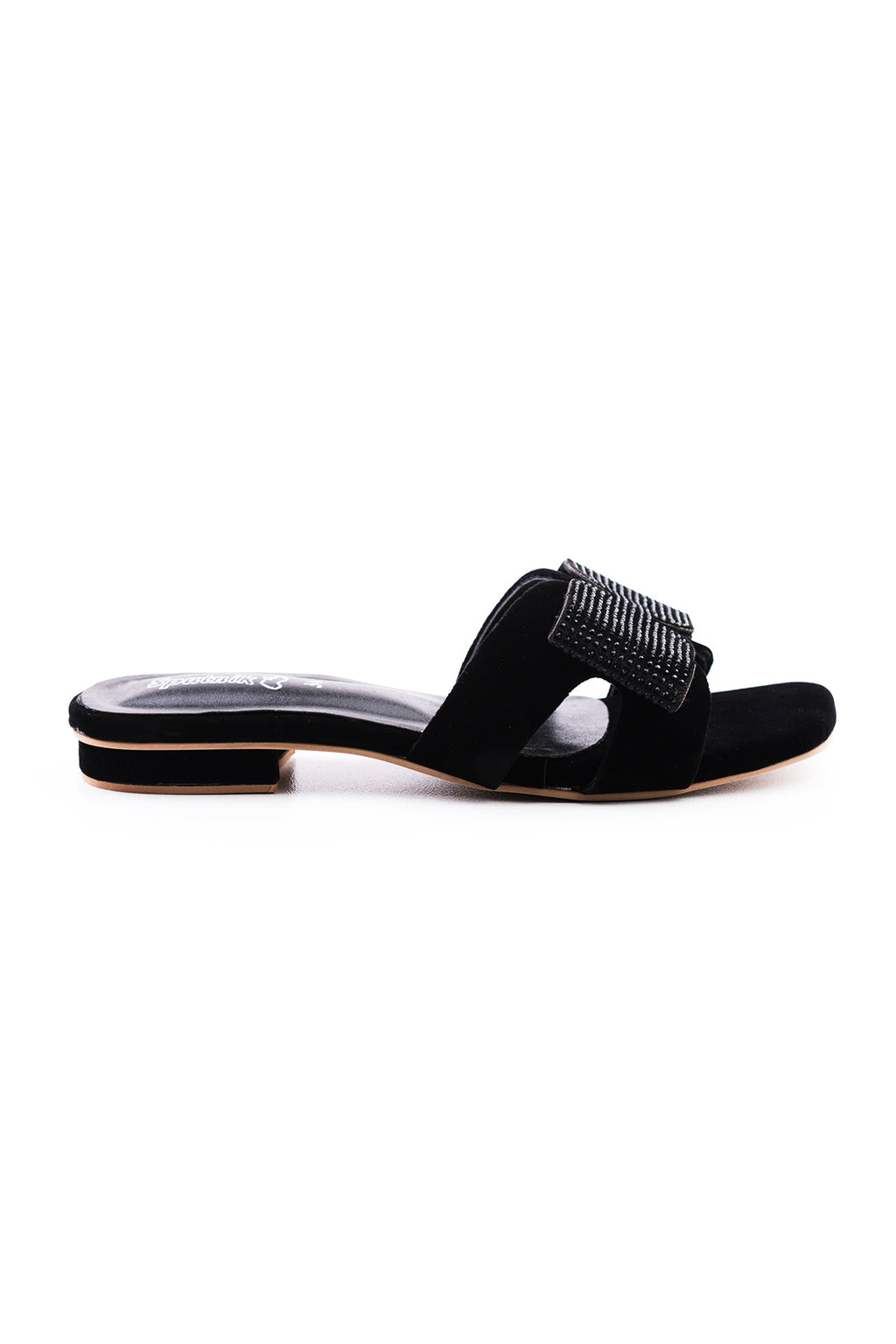 Black Suede Flat Slipper K02256/2s0