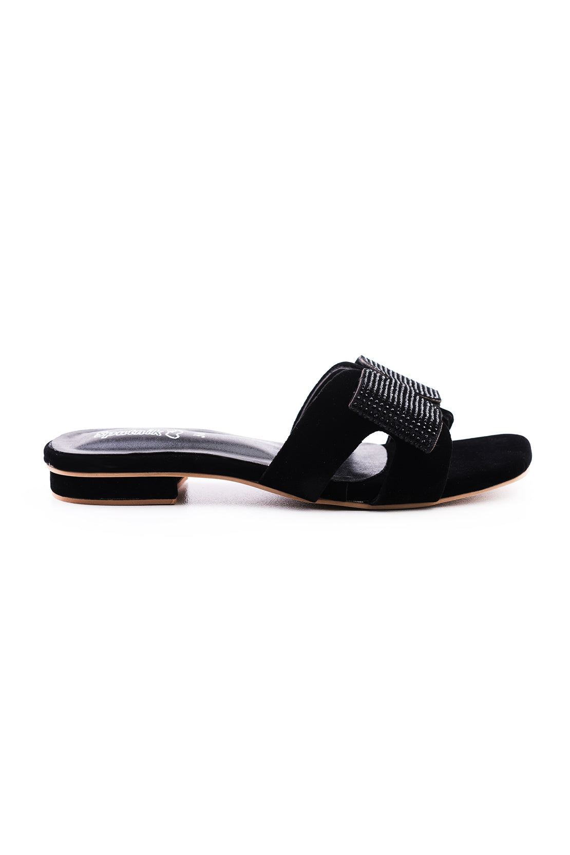 Black Suede Flat Slipper K02256/2s0