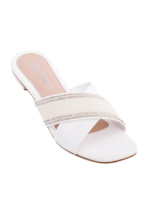 White Flat Slipper K02259/003