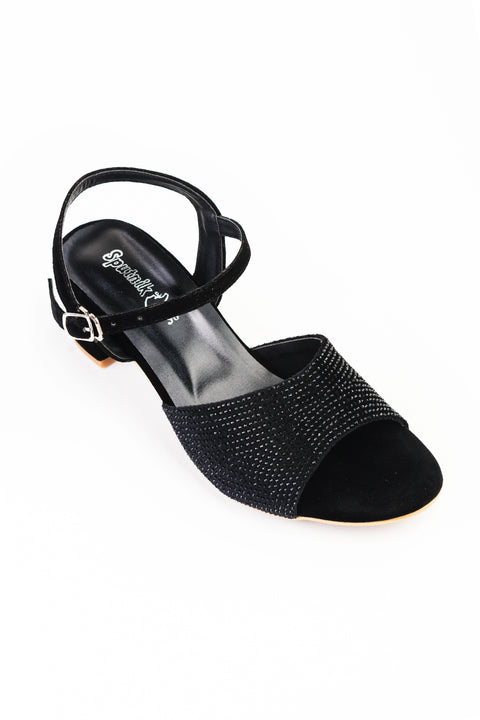 Black Champion Suede Fancy Sandal K02424/2SC