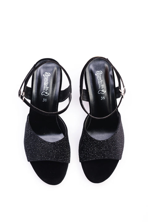 Black Champion Suede Fancy Sandal K02424/2SC