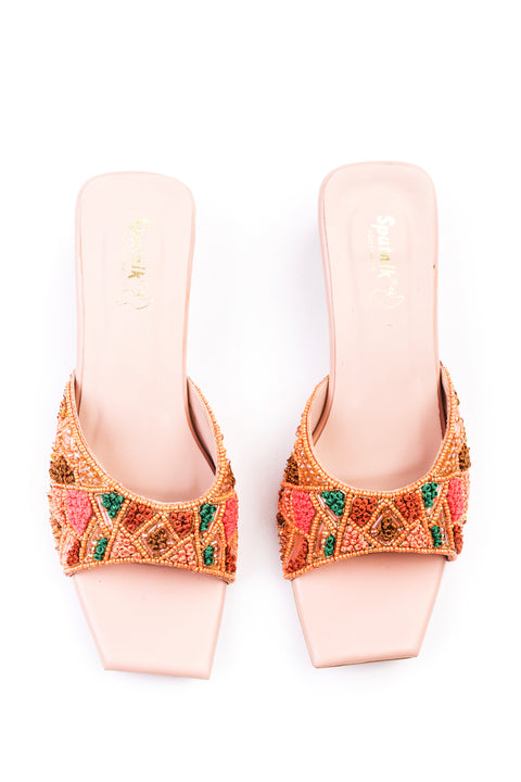 Peach Multi Fancy Slipper K02458/13M