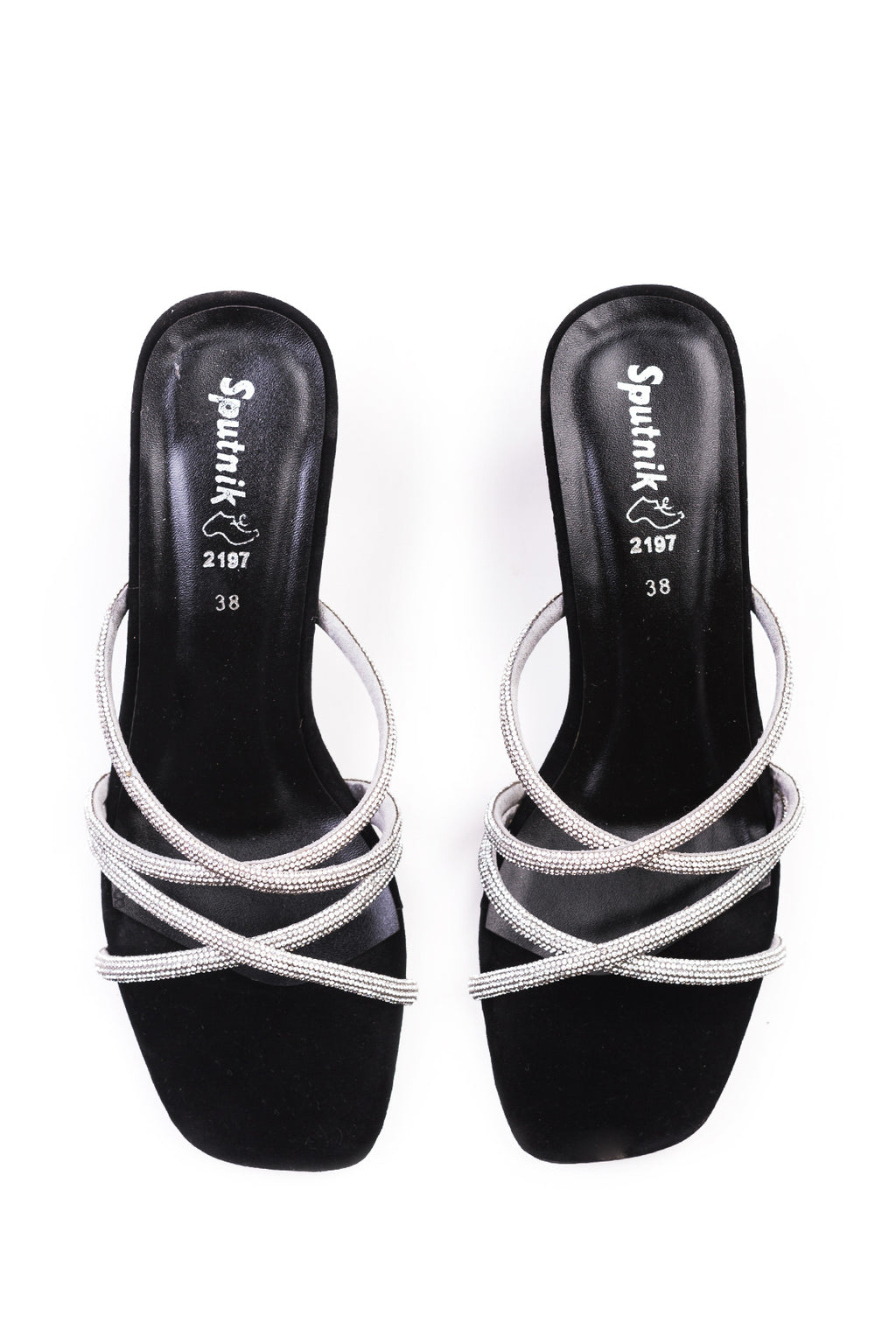 Black Suede Fancy Slipper K02721/2s0