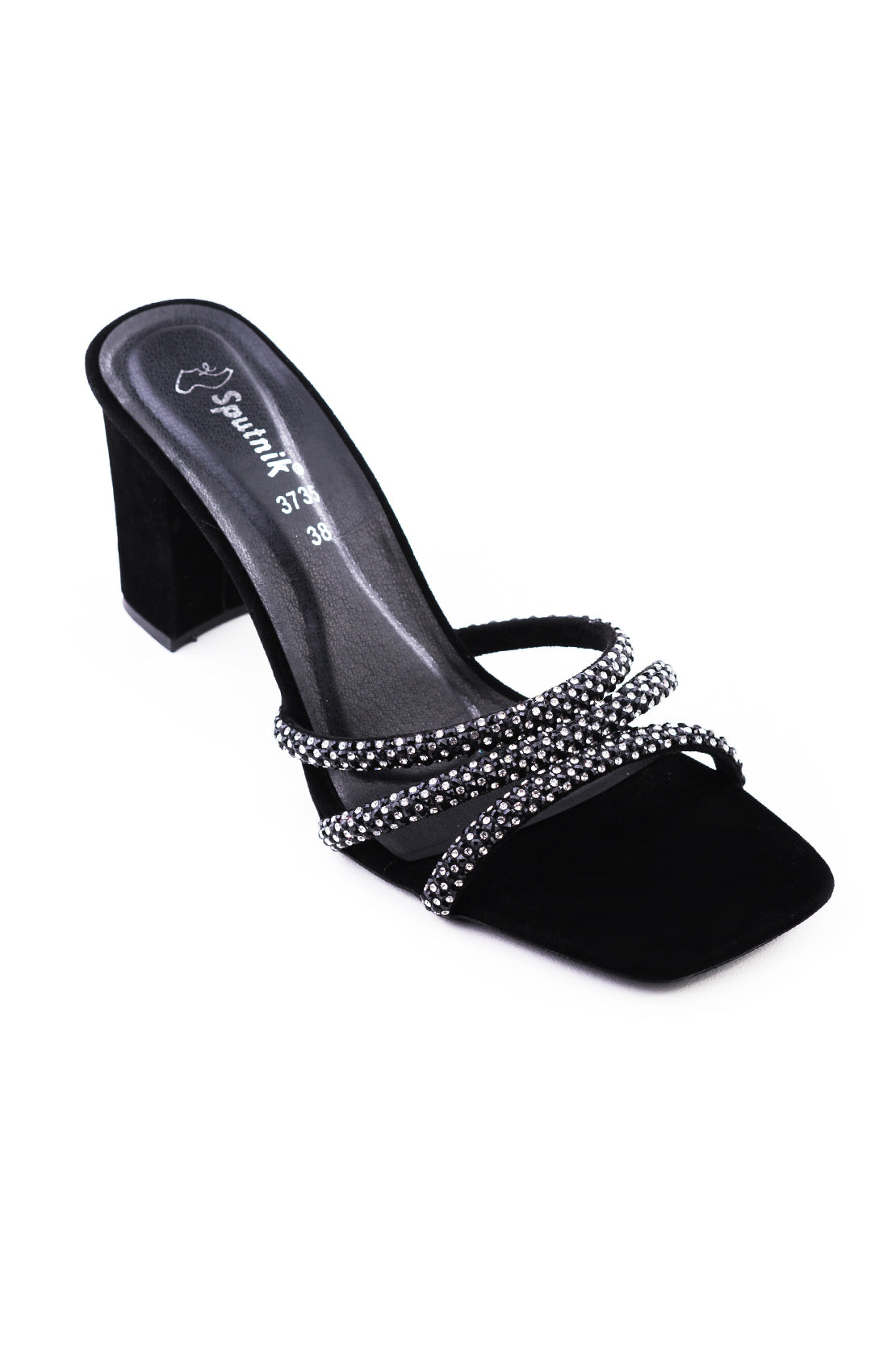 Black Suede Fancy Slipper K02723/2s0