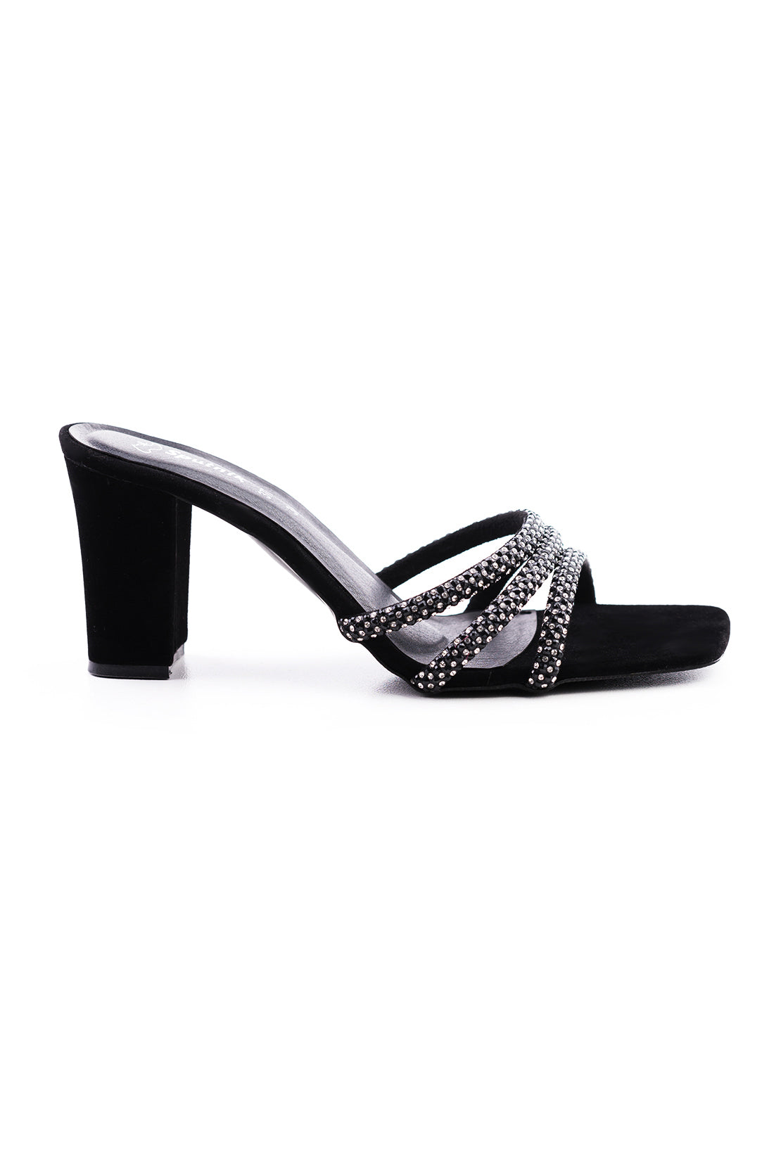 Black Suede Fancy Slipper K02723/2s0