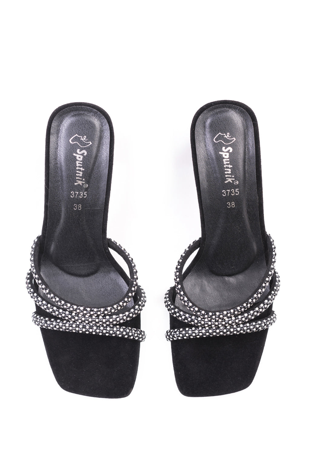 Black Suede Fancy Slipper K02723/2s0