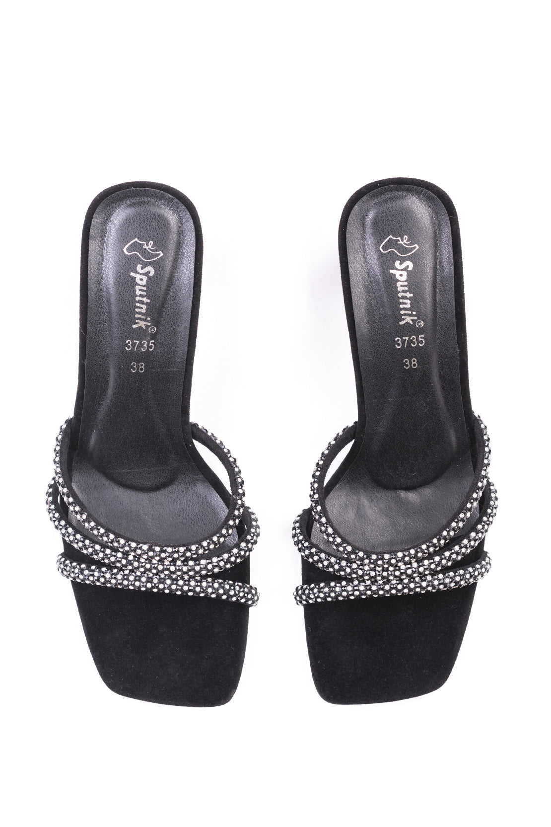 Black Suede Fancy Slipper K02723/2s0