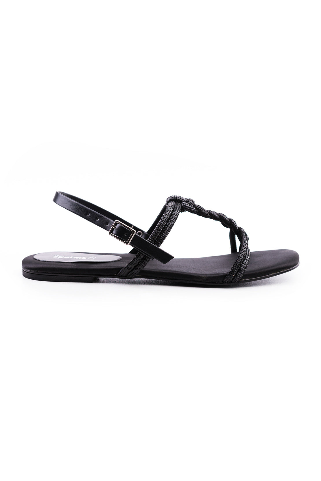 Black Flat Sandal K03165/002