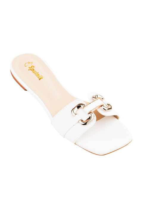 White Flat Slipper K03215/003