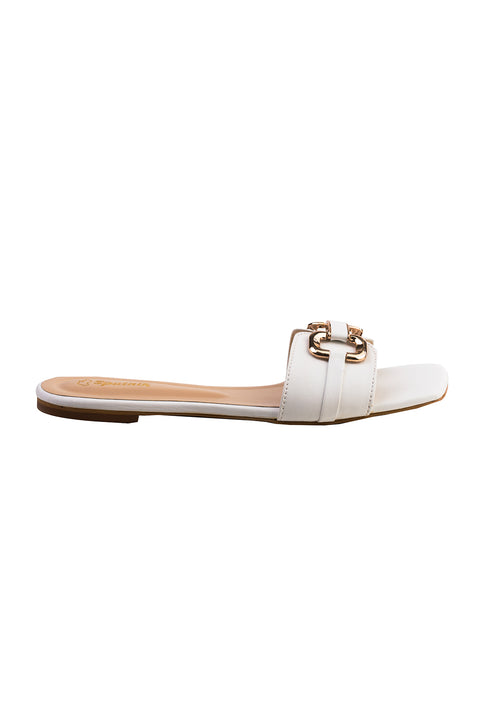 White Flat Slipper K03215/003