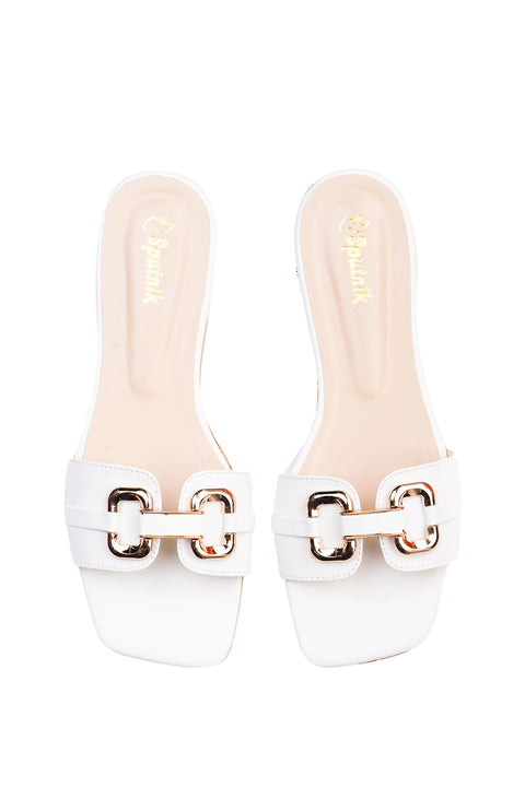 White Flat Slipper K03215/003