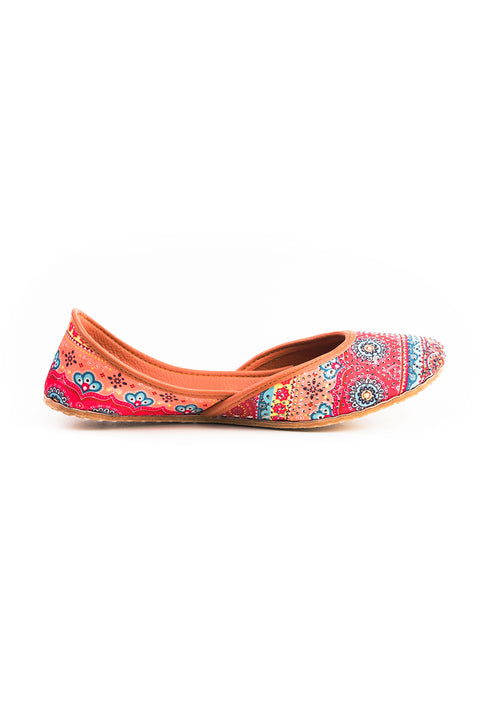Peach Multi Khussa K04243/13M