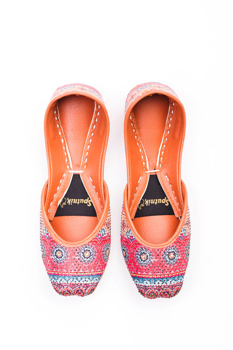 Peach Multi Khussa K04243/13M