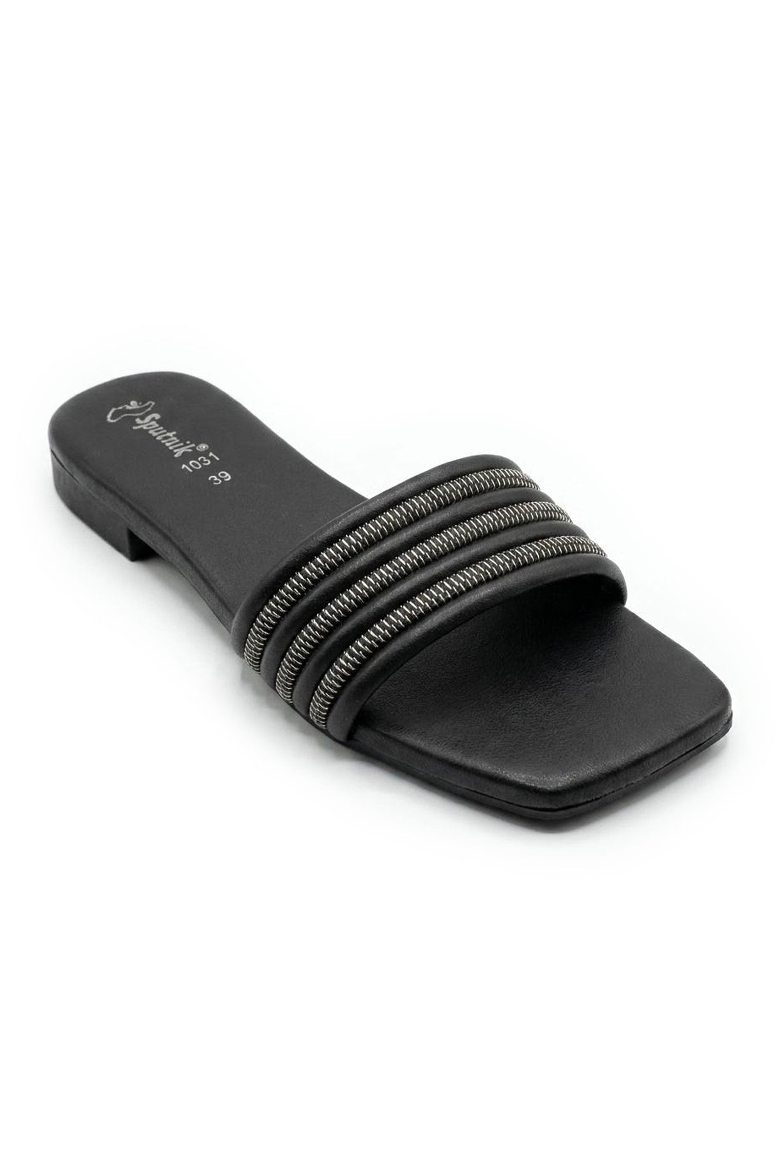 Black Flat Slipper L02906/002