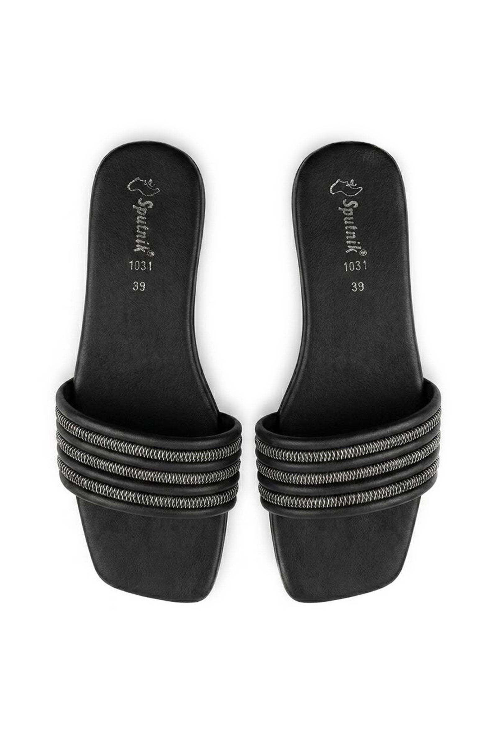 Black Flat Slipper L02906/002