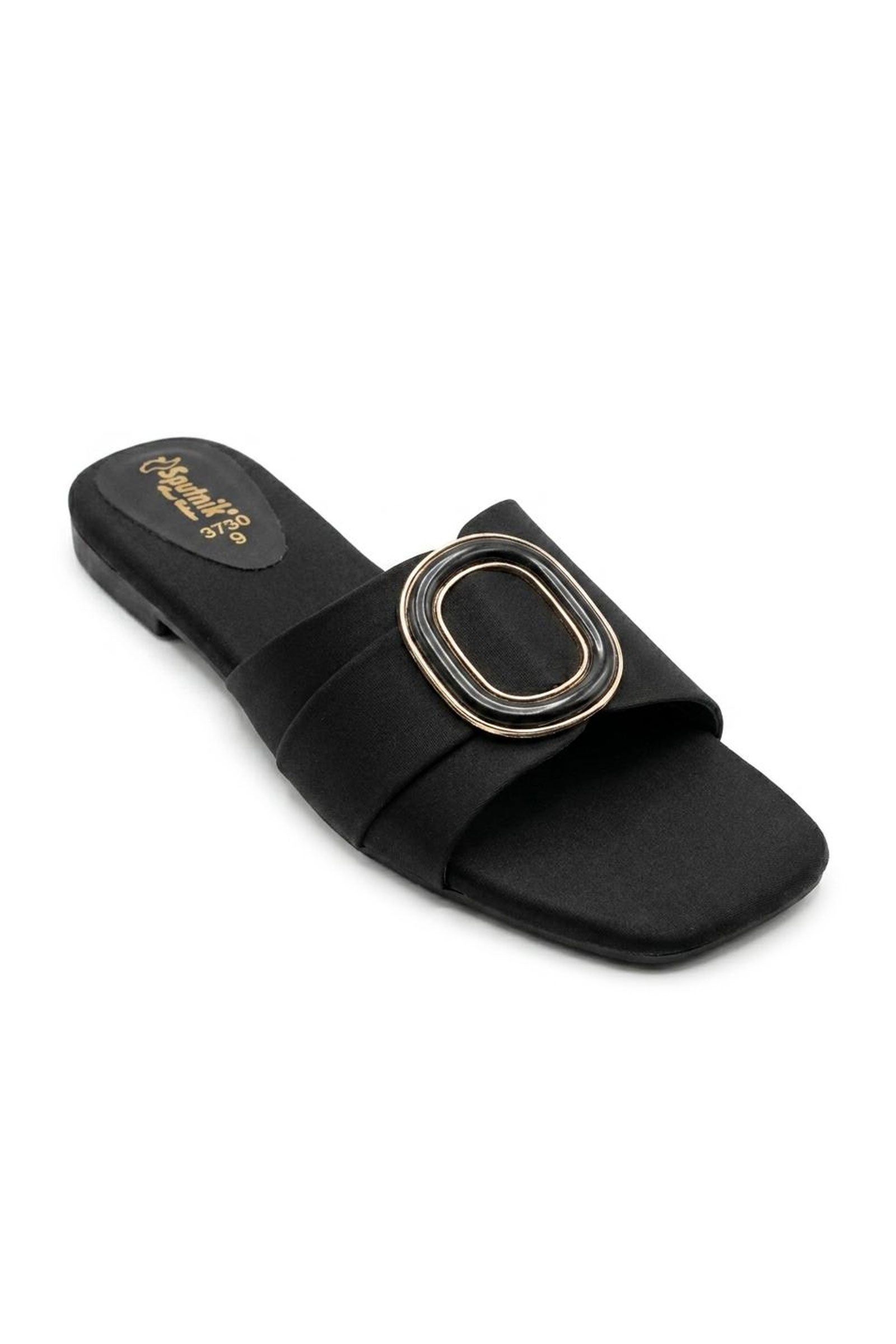 Black Flat Slipper L02907/002