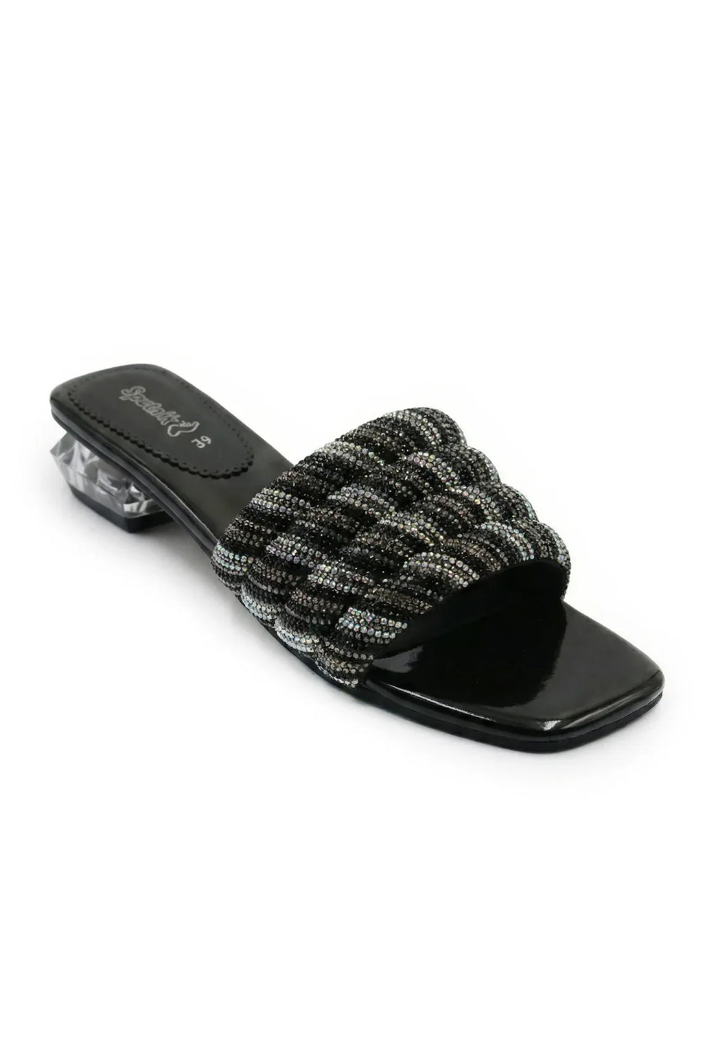 Black Flat Slipper L02209/002 - Sputnik Footwear