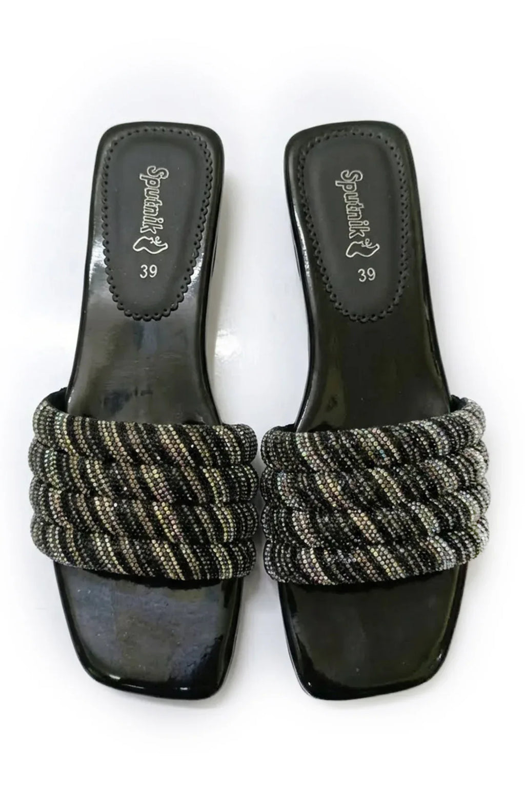 Black Flat Slipper L02209/002 - Sputnik Footwear