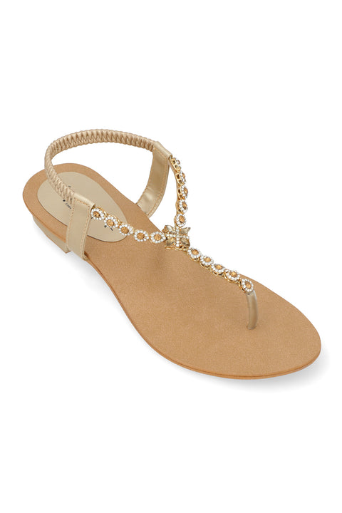 Golden Flat Sandal G02283/011