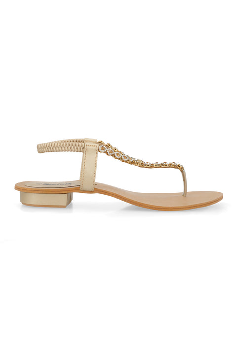 Golden Flat Sandal G02283/011