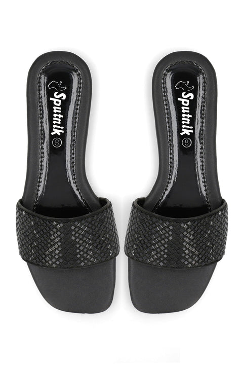 Black Flat Slipper H02129/002