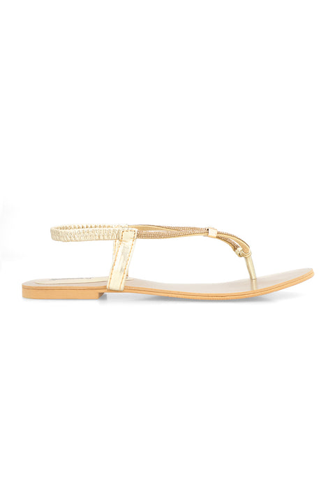 Golden Flat Sandal H03170/011